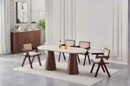 Table à manger ICONE pieds Noyer plateau 180 cm 