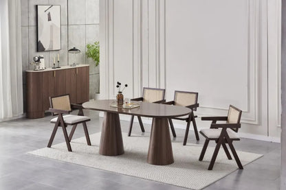Table à manger ICONE pieds Noyer plateau 180 cm 
