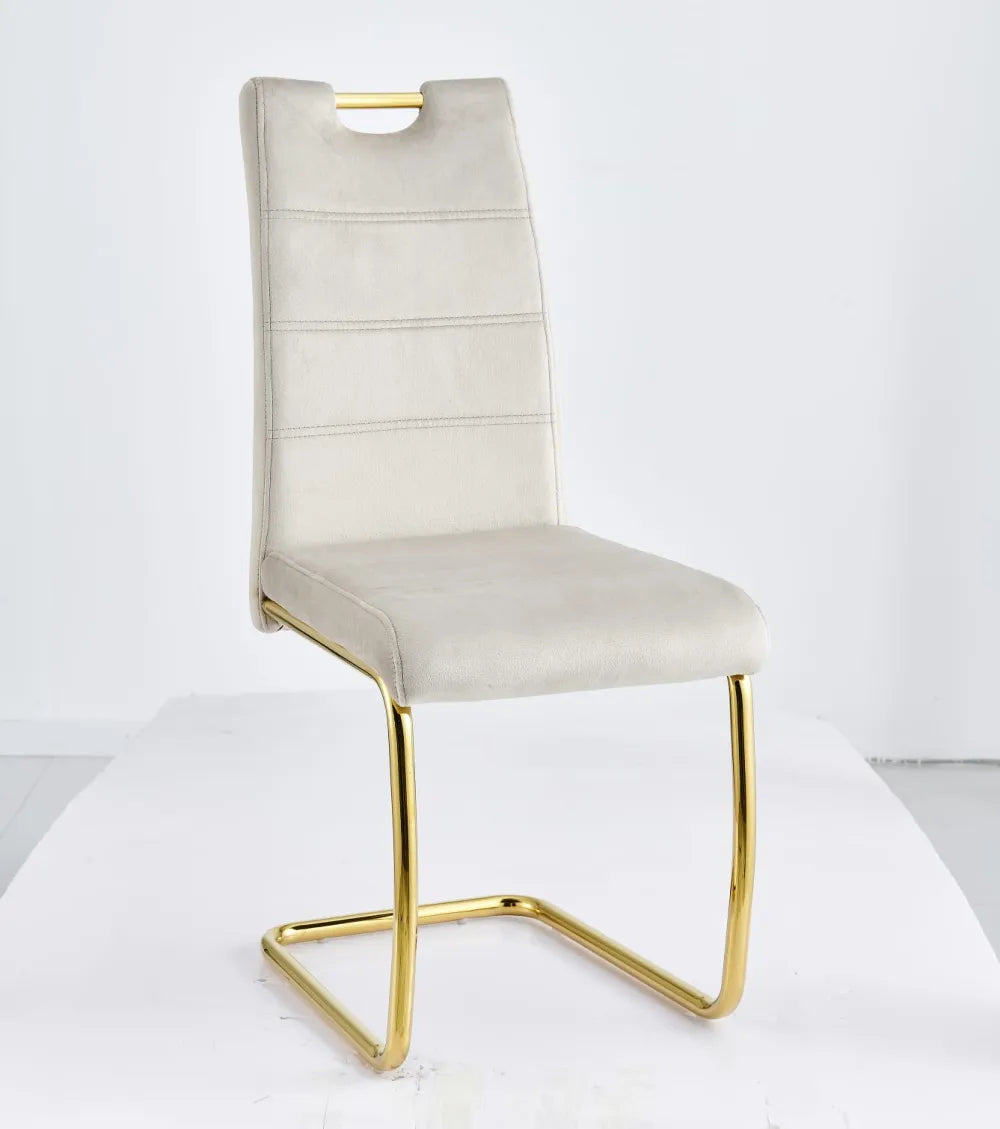 Lot de 6 chaises EAGLE pieds gold velours