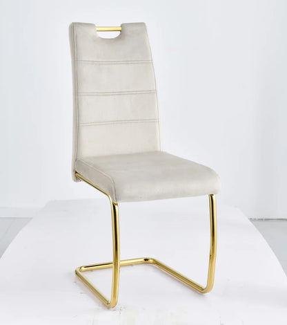 Lot de 6 chaises EAGLE pieds gold velours