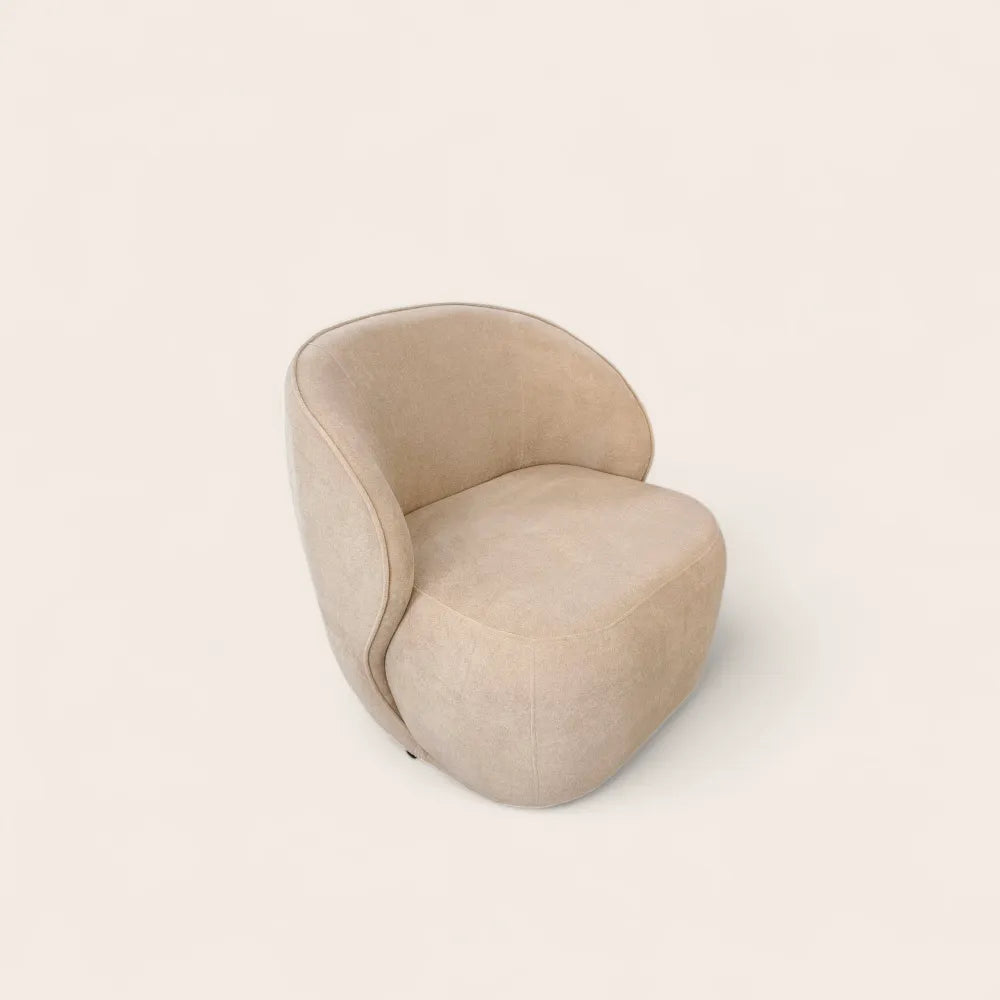 Fauteuil pivotant ELSA en velours Design moderne #couleur_taupe