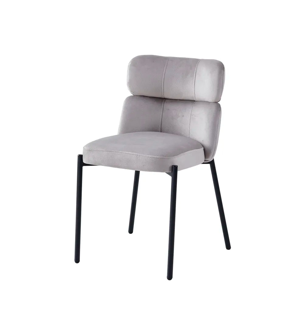 Lot de 4 chaises STEPHANY pieds noir velours #couleur_taupe