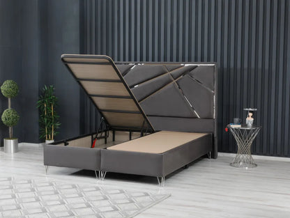 Lit coffre 160x200 RESITAL velours 