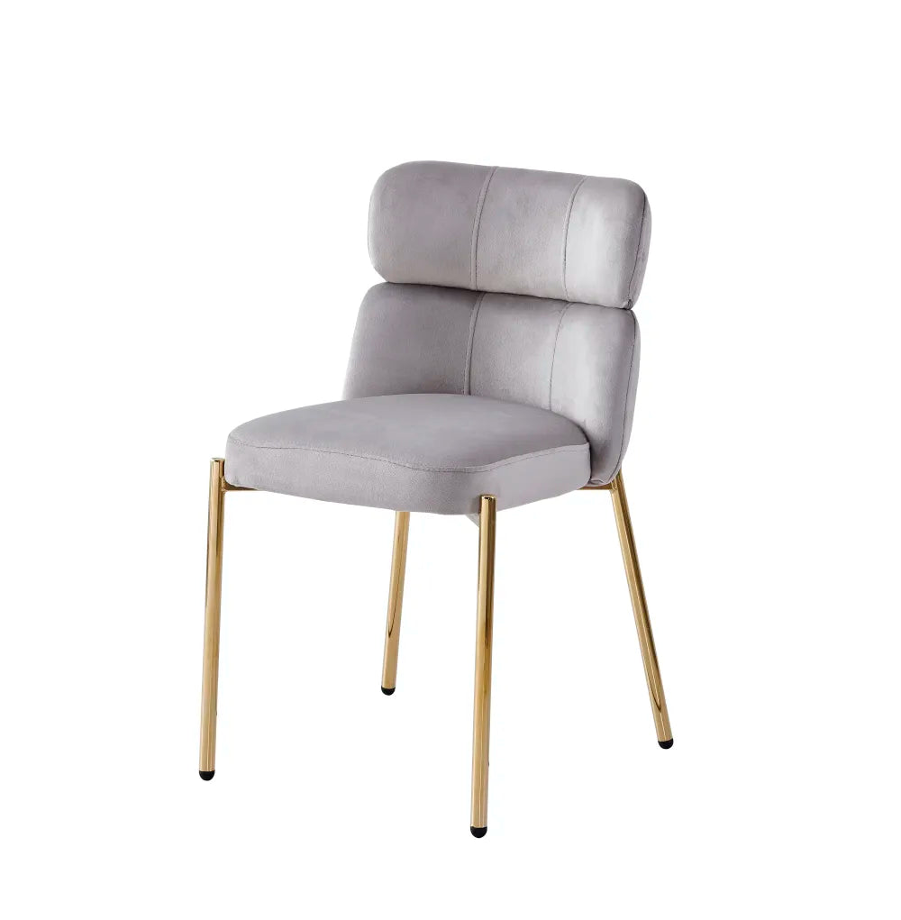 Lot de 4 chaises STEPHANY pieds gold velours #couleur_taupe