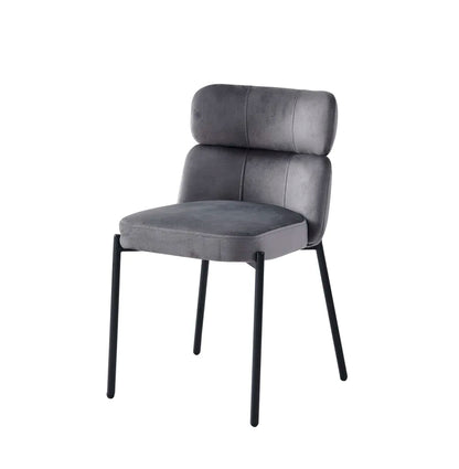 Lot de 4 chaises STEPHANY pieds noir velours 