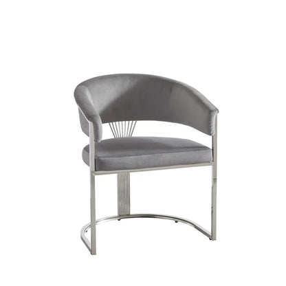 Lot de 2 chaises ANA chrome velours gris