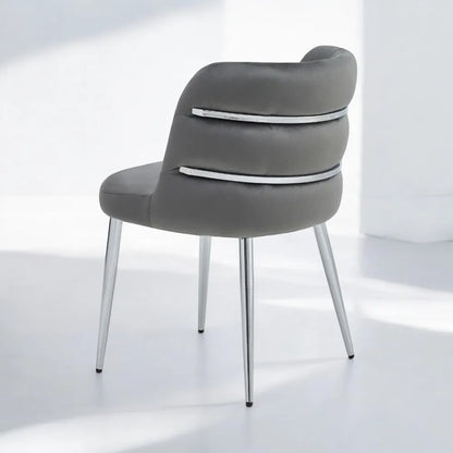 Lot de 4 chaises TANYA pieds chrome gris