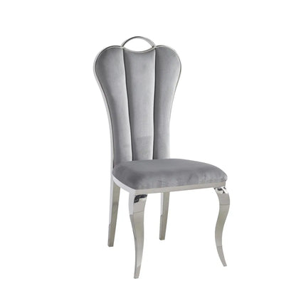 Lot de 4 chaises ALICE pieds chrome velours 