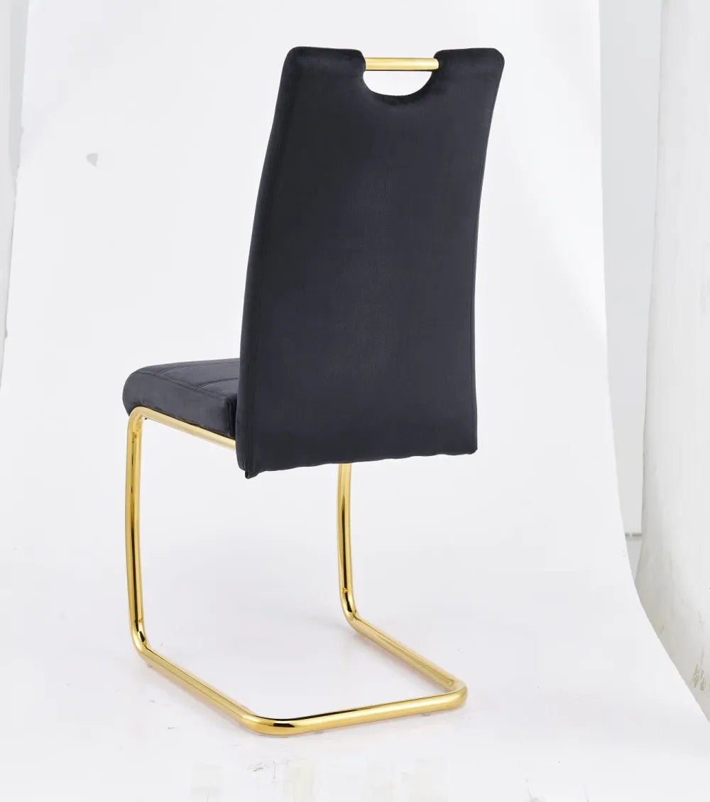 Lot de 6 chaises EAGLE pieds gold velours