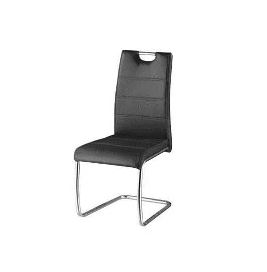 Lot de 6 chaises EAGLE pieds chrome velours #couleur_noir