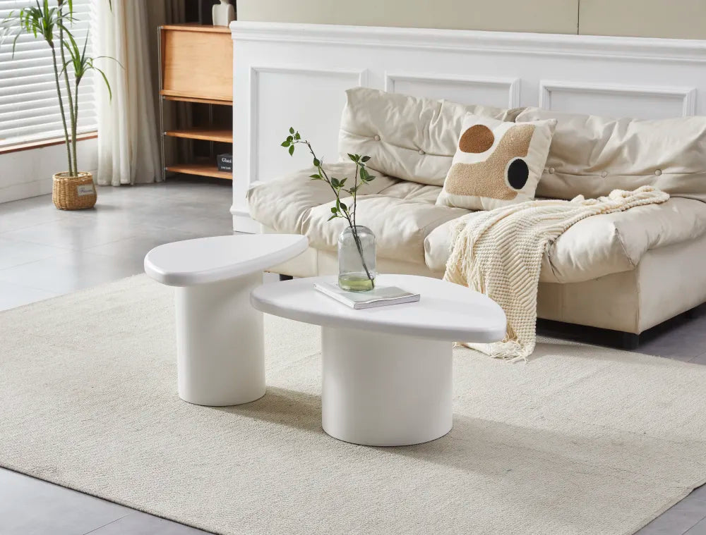 Tables basses gigogne MYKONOS DUO #couleur_blanc