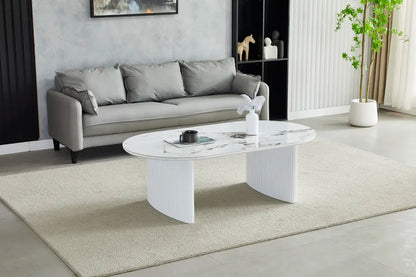 Table basse JOSEPHINE en céramique ovale 