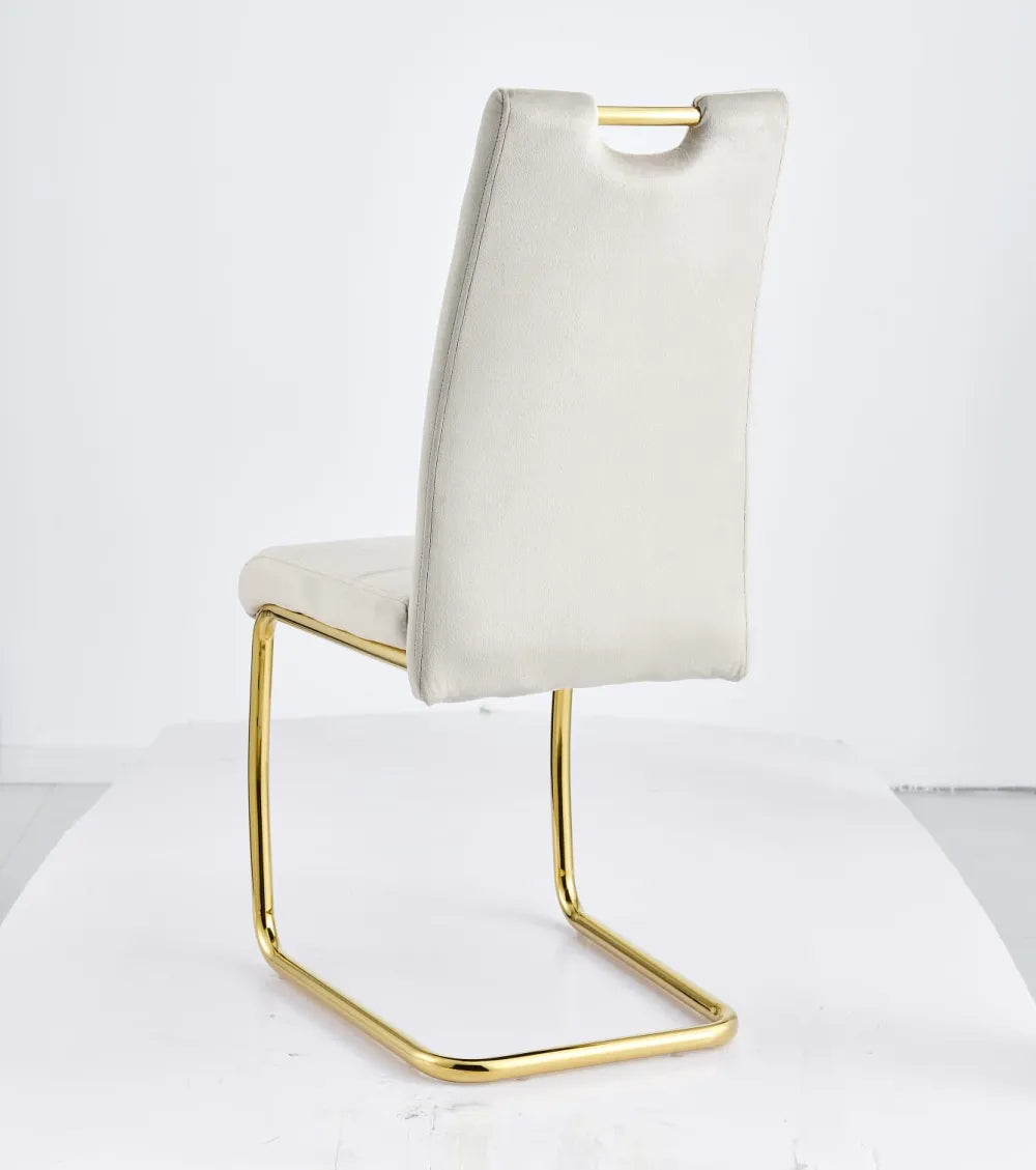 Lot de 6 chaises EAGLE pieds gold velours