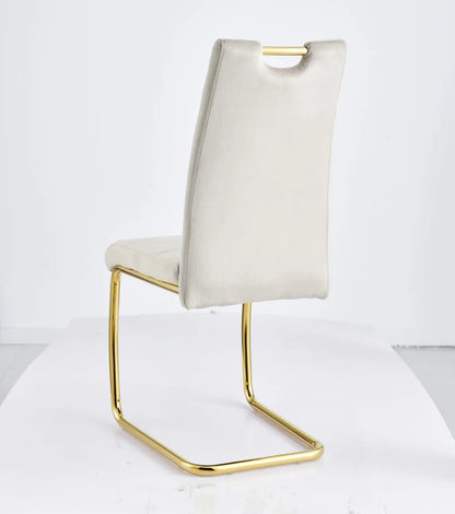 Lot de 6 chaises EAGLE pieds gold velours