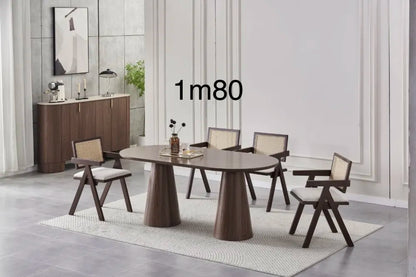 Table à manger ICONE pieds Noyer plateau 180 cm 