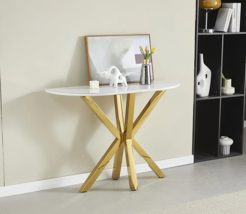 Console céramique OPHELIA gold #couleur_marbre-blanc