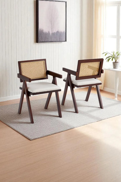 Lot de 2 chaises ROTINA beige