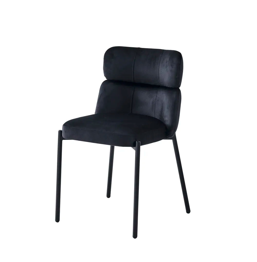 Lot de 4 chaises STEPHANY pieds noir velours #couleur_noir