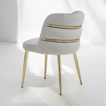 Lot de 4 chaises TANYA gold velours taupe