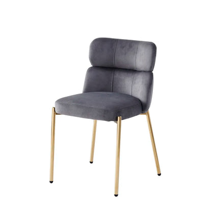 Lot de 4 chaises STEPHANY pieds gold velours 