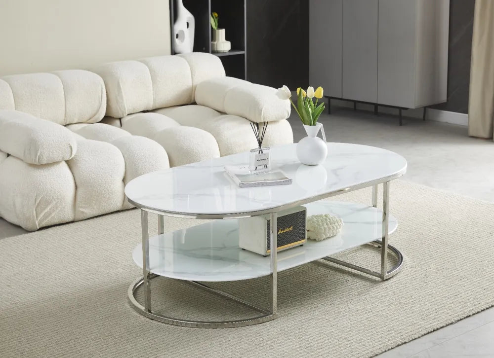 Table basse LEILA marbre blanc