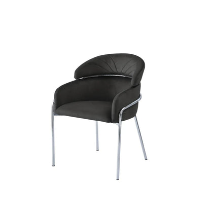 Lot de 4 chaises EMILY pieds chrome velours 