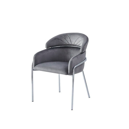 Lot de 4 chaises EMILY pieds chrome velours 