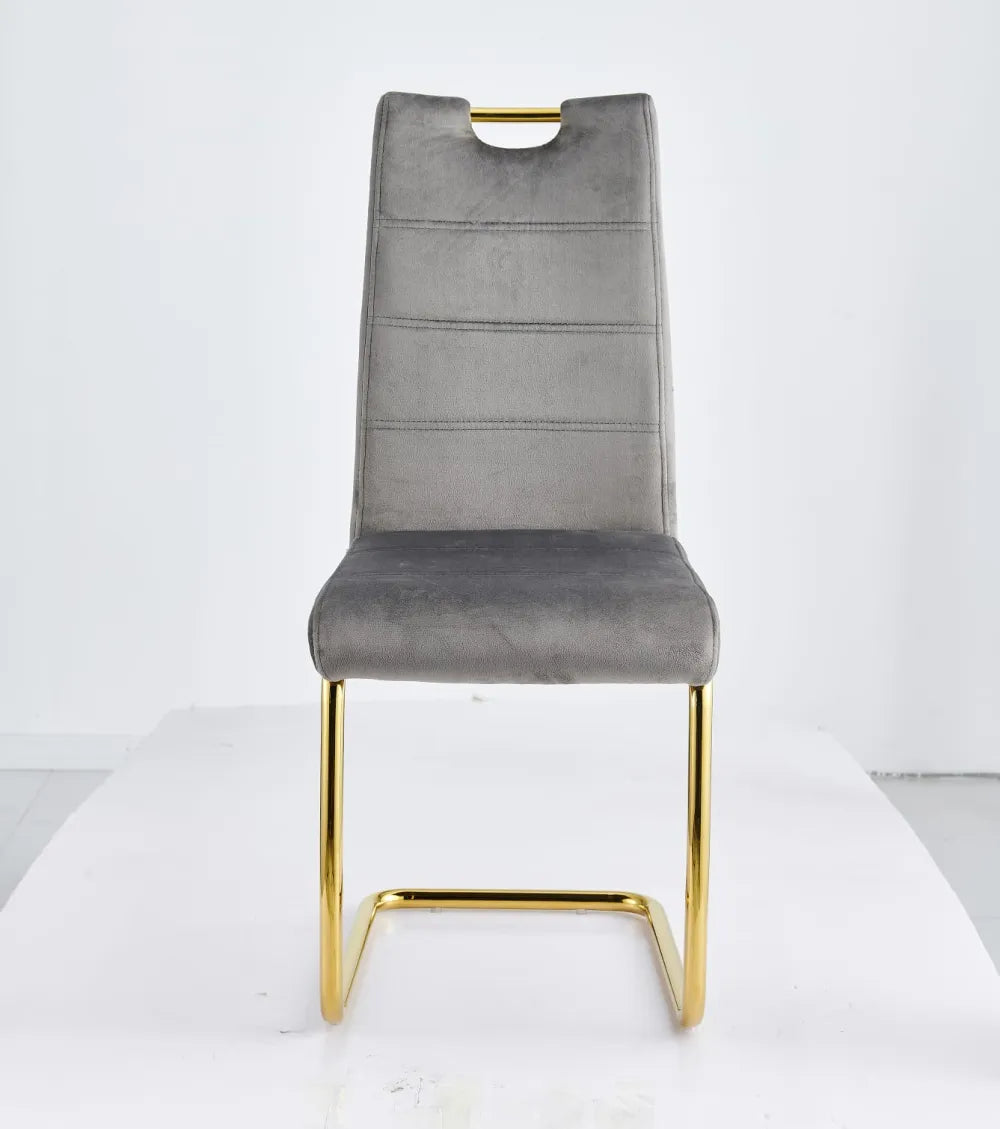 Lot de 6 chaises EAGLE pieds gold velours