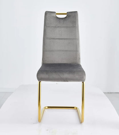 Lot de 6 chaises EAGLE pieds gold velours