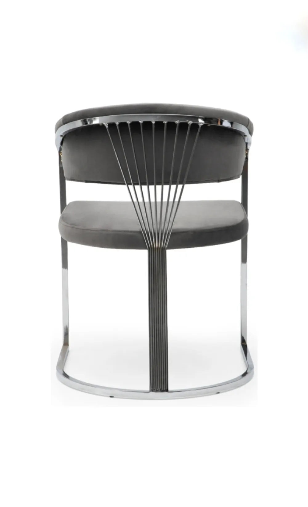 Lot de 2 chaises ANA chrome velours gris
