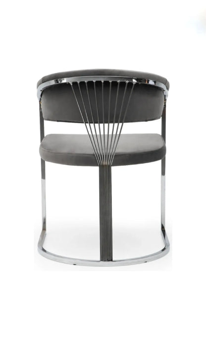 Lot de 2 chaises ANA chrome velours gris