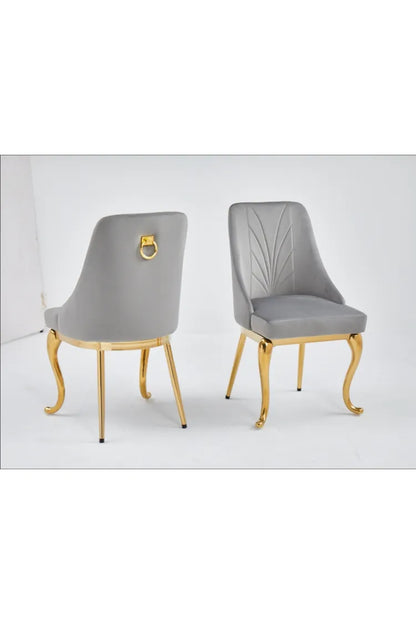Lot de 2 chaises Baroka pieds gold velours 