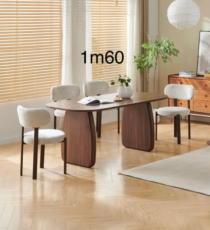 Table à manger HELEN noyer MDF 160 cm
