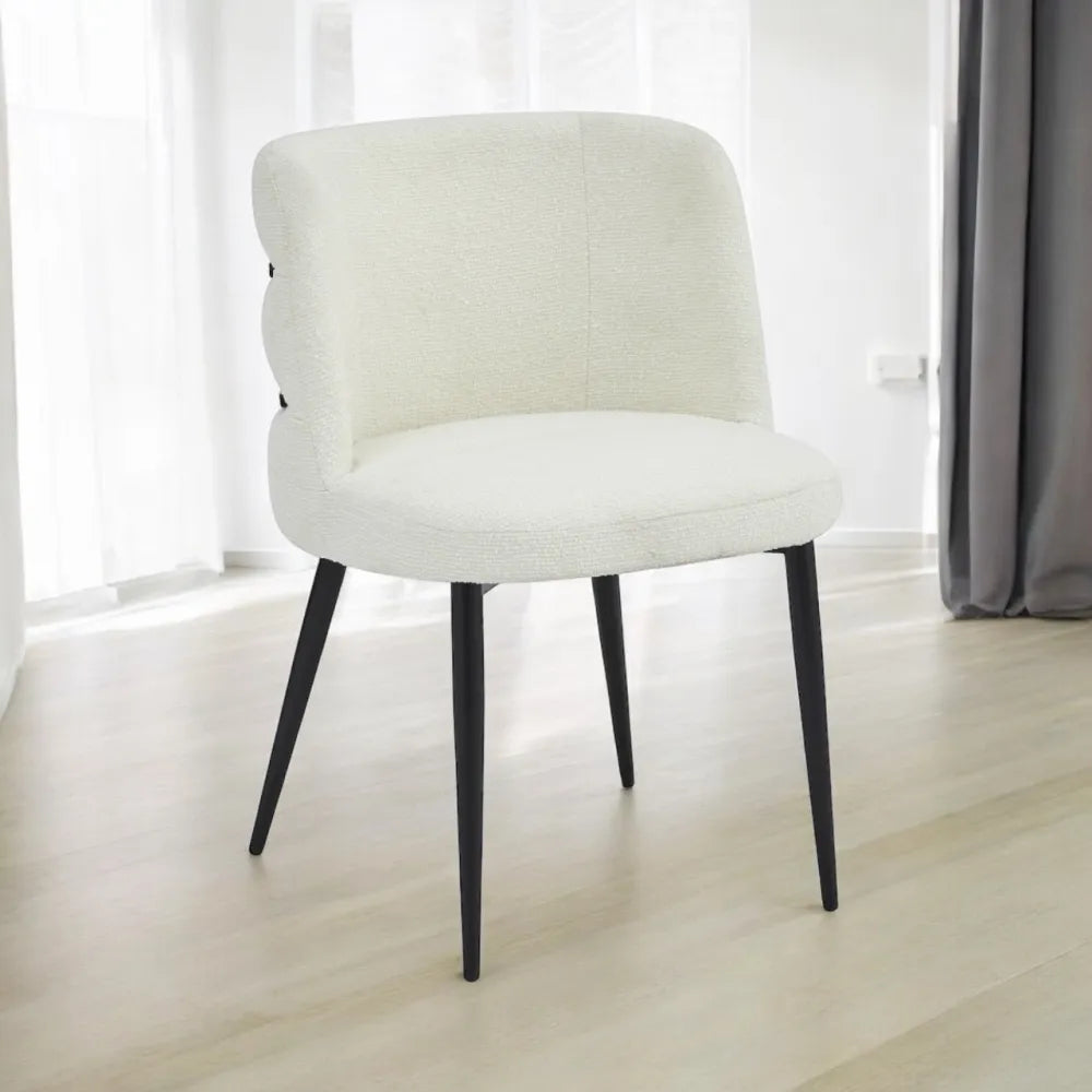 Lot de 4 chaises TANYA velours beige pieds noir