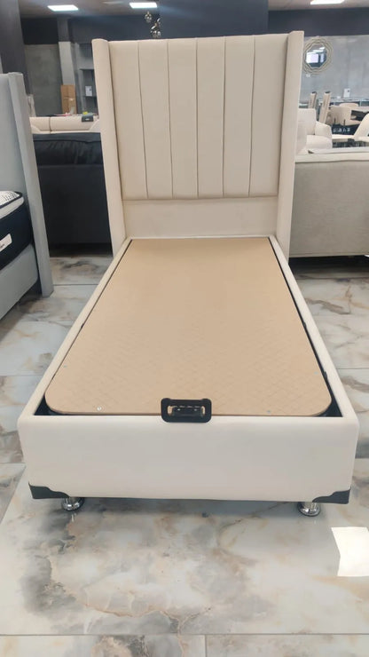 Lit coffre 90x190 TOKYO en velours 