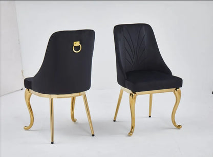 Lot de 2 chaises Baroka pieds gold velours 