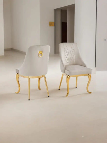 Lot de 2 chaises Baroka pieds gold velours 