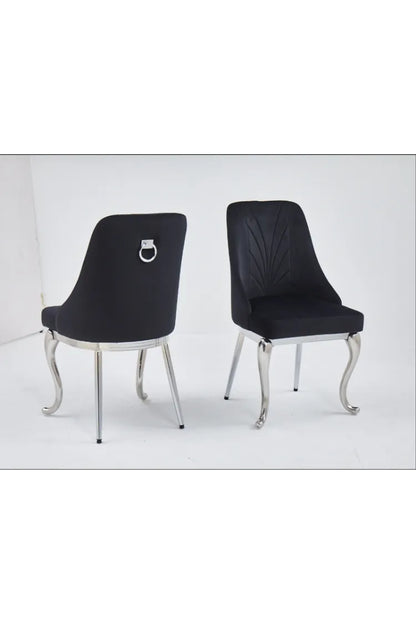 Lot de 2 chaises BAROKA pieds chrome velours 