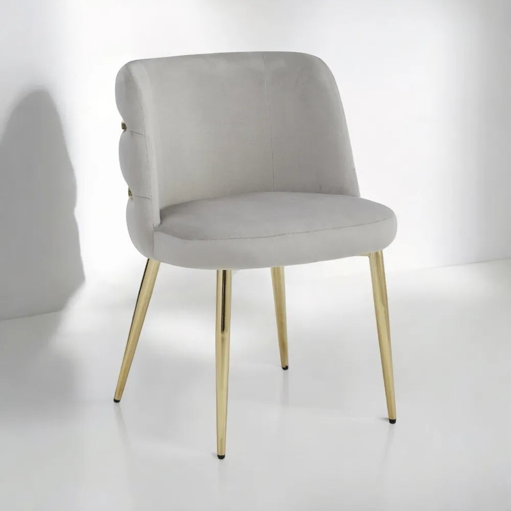 Lot de 4 chaises TANYA gold velours taupe