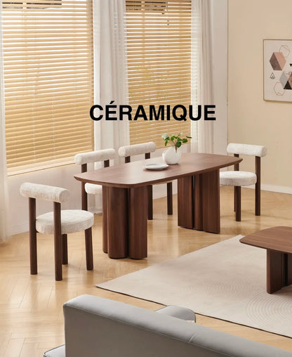 Table à manger TRINITY pieds Noyer plateau 180 cm 