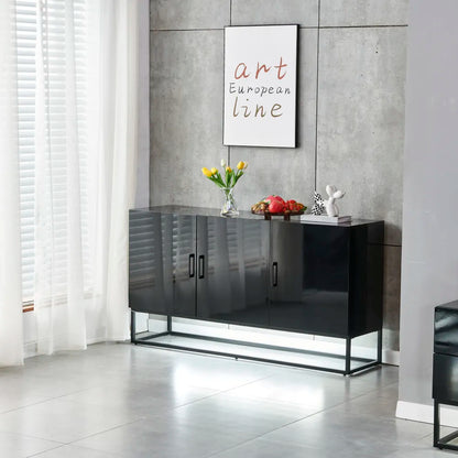 Buffet ALYA en bois laqué pieds noir