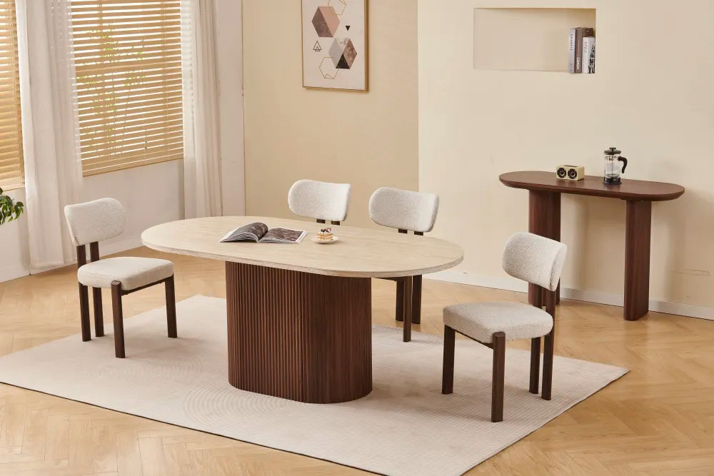 Table à manger PORTApieds Noyer plateau 180 cm 
