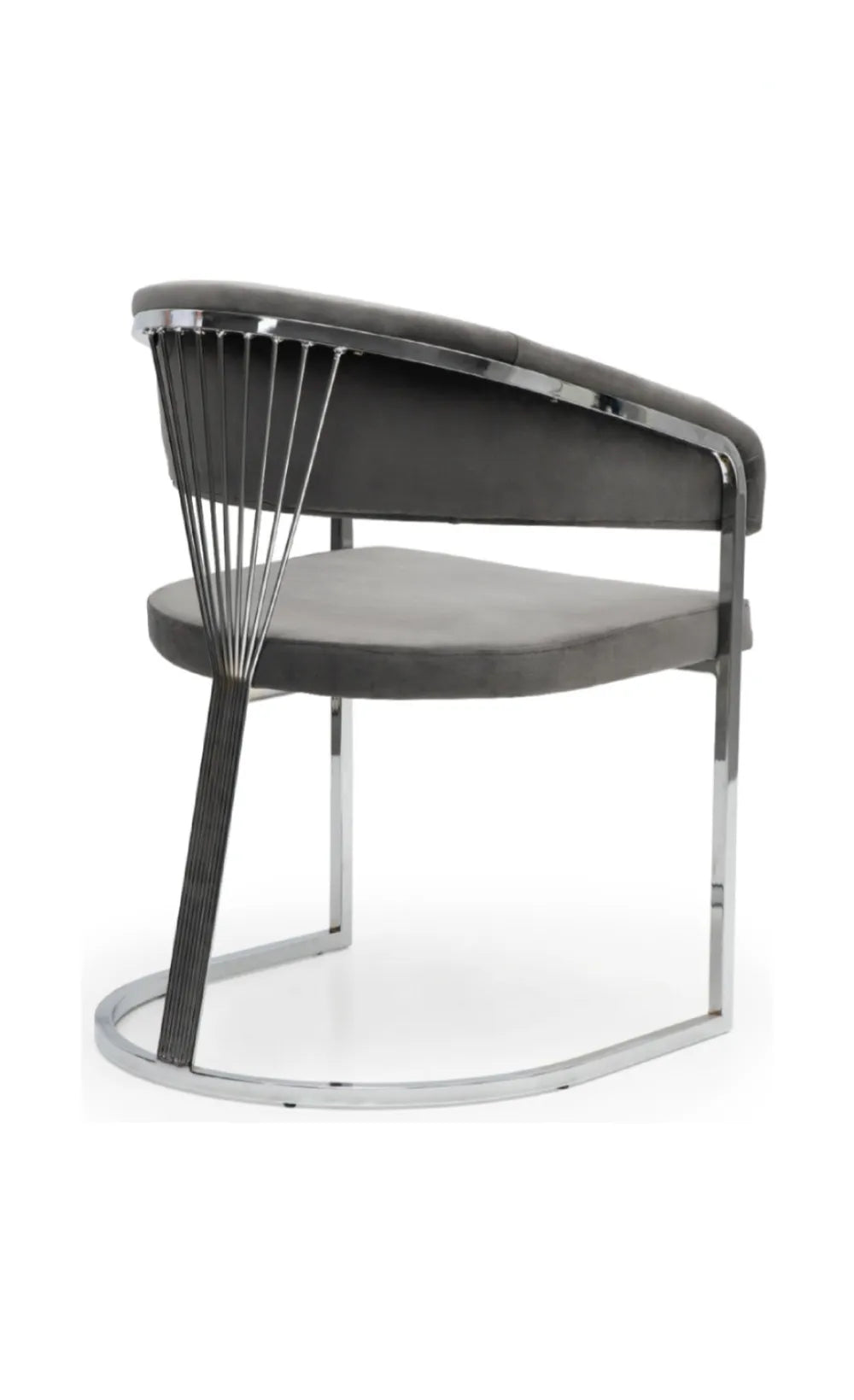 Lot de 2 chaises ANA chrome velours gris