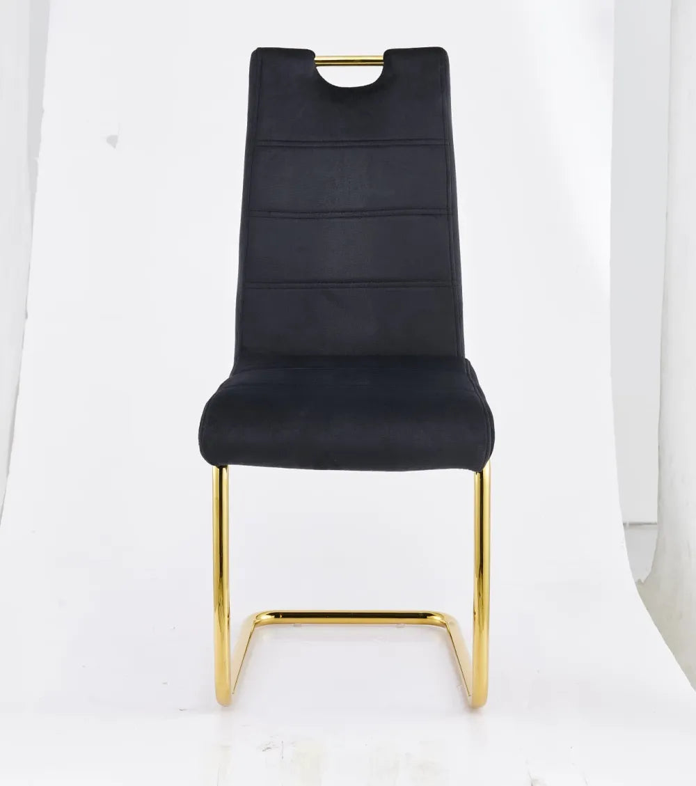 Lot de 6 chaises EAGLE pieds gold velours