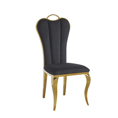 Lot de 4 chaises ALICE pieds gold velours 