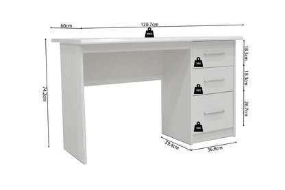 Bureau MATEO 3 tiroirs 120 cm 
