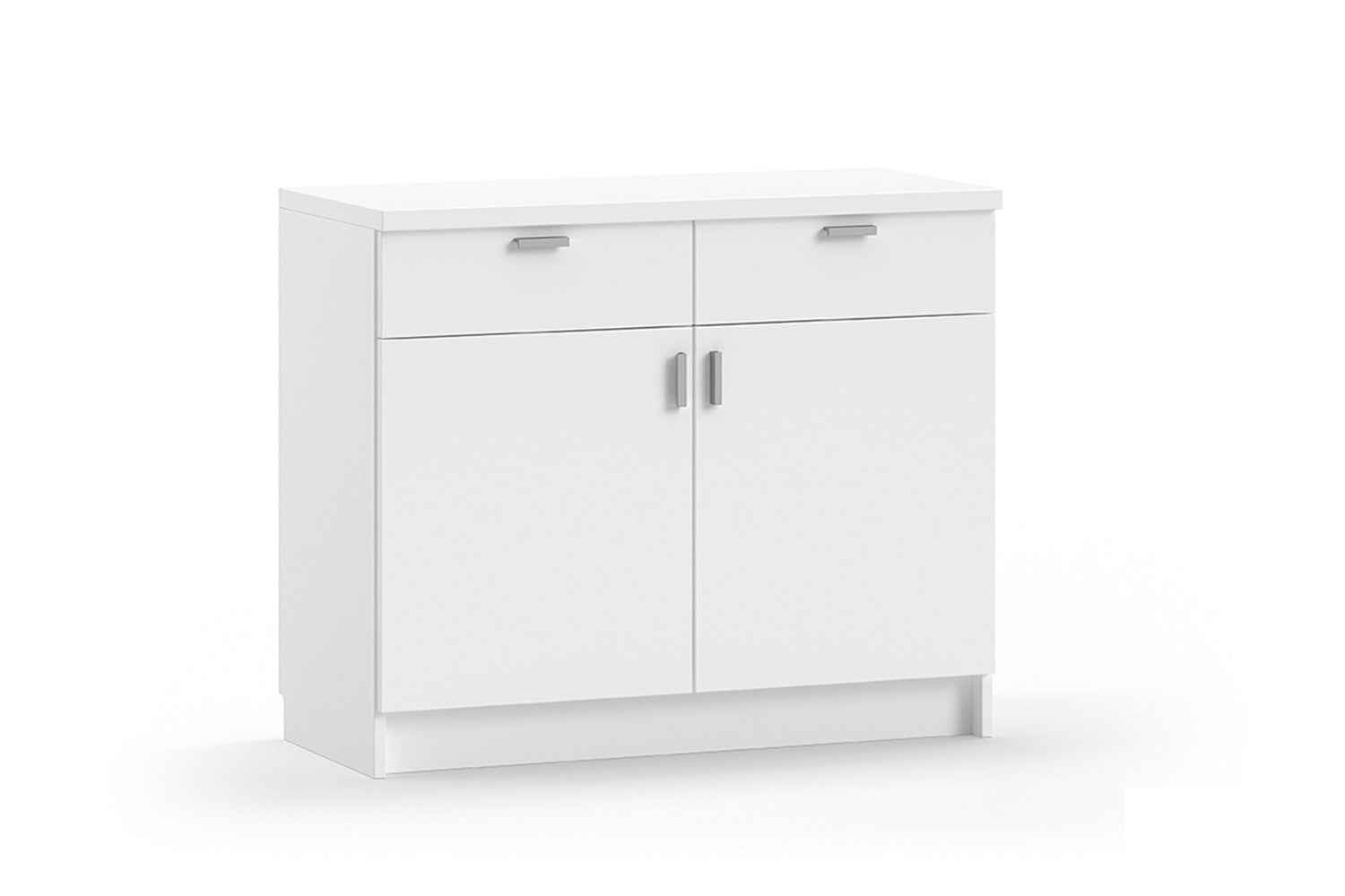 Armoire basse Paris avec 2 tiroirs blanc