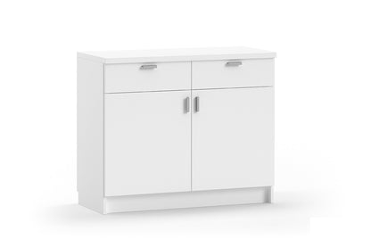 Armoire basse Paris avec 2 tiroirs blanc