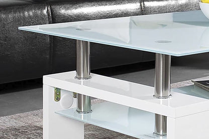 Table basse ALANA en verre trempé 