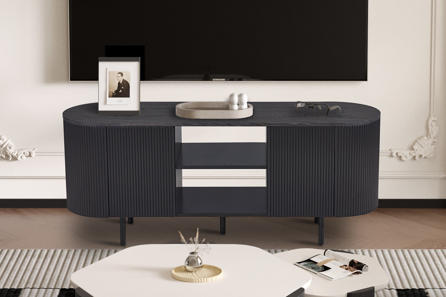 Meuble TV LAGOS 140 cm Brun foncé